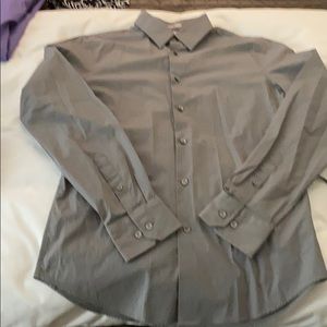 Grey button down